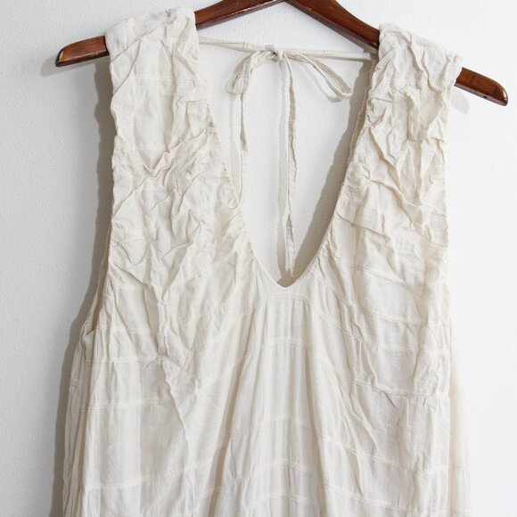 Free People Agatha Midi Dress White Cotton Sleeveless Slit V-Neck Size Small - Picture 4 of 16